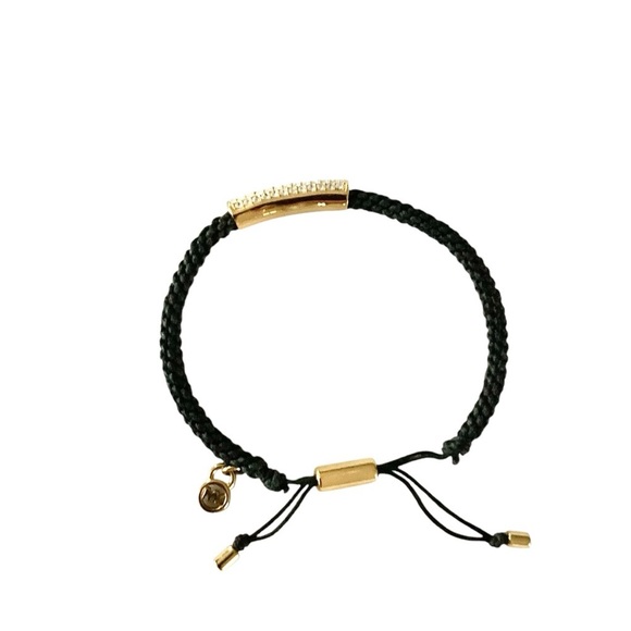 Michael Kors Braided Friendship Bracelets Gold Hardware Rhinestone Details Pair - Picture 6 of 16